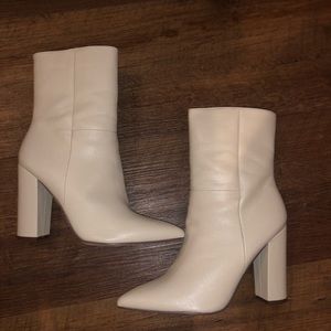 Lulu's White Heeled Boots
